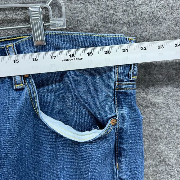 Levi's Jeans Men 46*32 Blue Denim Medium Wash High Rise 550 Straight Pockets - Picture 3 of 8